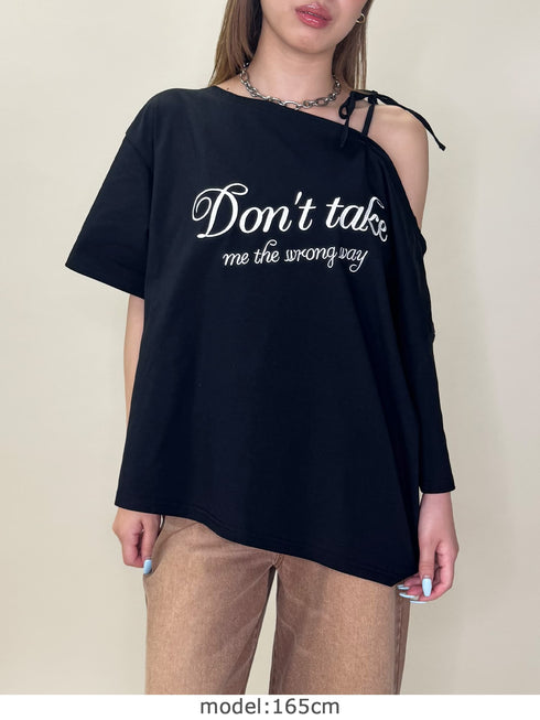 ロゴワンショルカットソートップ